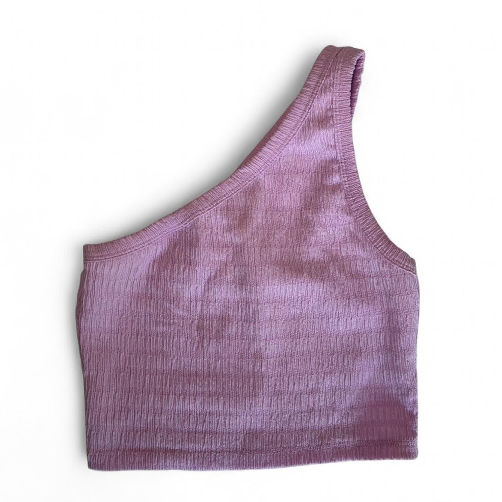 American Eagle purple one shoulder crop top Size S #croptop #summer #stretchy